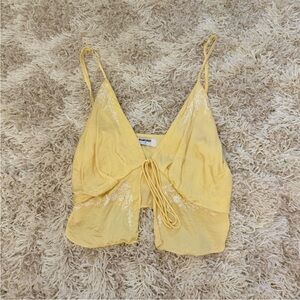 Rumored Yellow Tie Front Tank Top